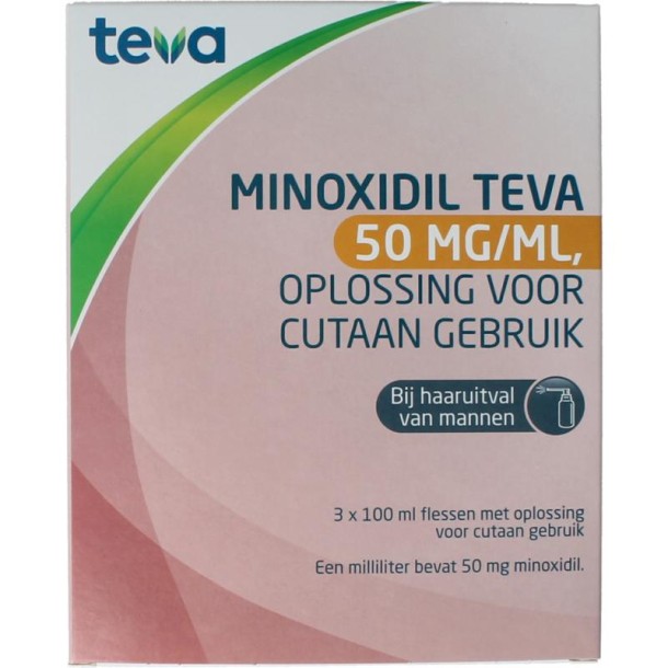Teva Minoxidil 50mg/ml 3x100ml (300 Milliliter)