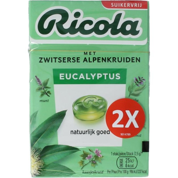 Ricola Eucalyptus suikervrij duo pack (100 Gram)