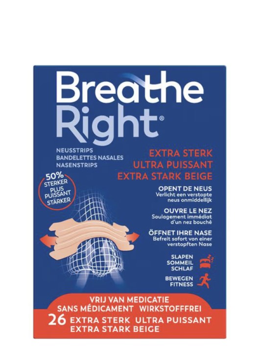 Breathe Right Neusstrips extra sterk (26 Stuks)