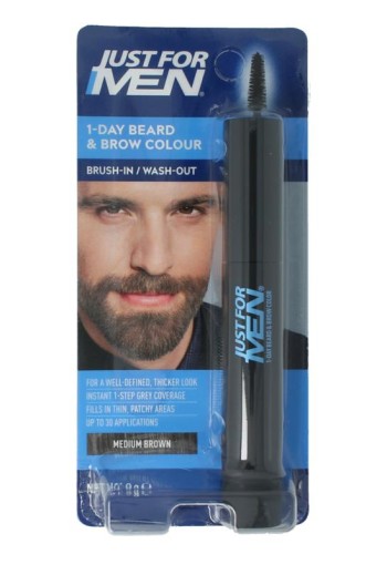 Just For Men Baard / wenkbrauw midden bruin (9 Milliliter)