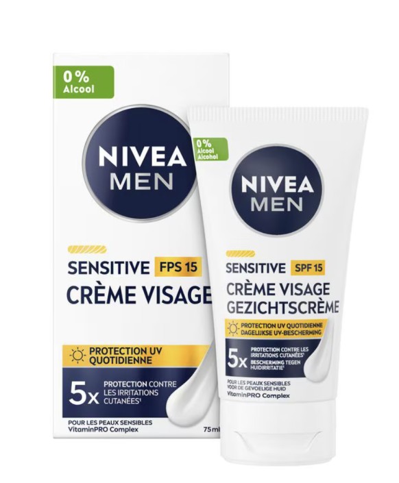 NIVEA MEN Sensitive Gezichtscrème SPF15 Gevoelige Huid 75 ml