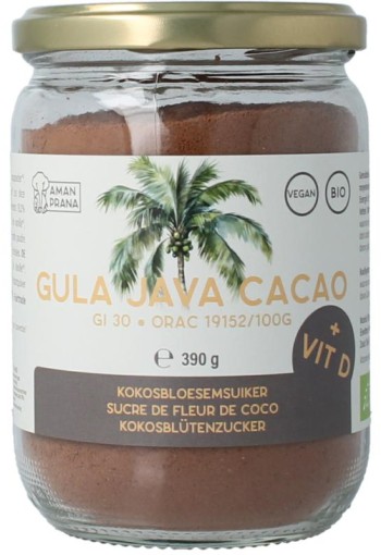 Amanprana Gula java cacao met vitamine D (390 Gram)