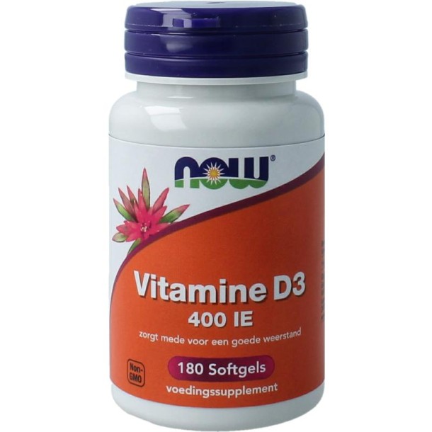 NOW Vitamine D3 400IE (180 Softgels)