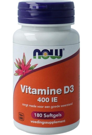 NOW Vitamine D3 400IE (180 Softgels)