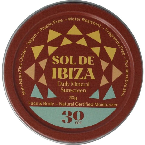 Sol de Ibiza Zonnebrandcreme SPF30 mini bio (30 Gram)