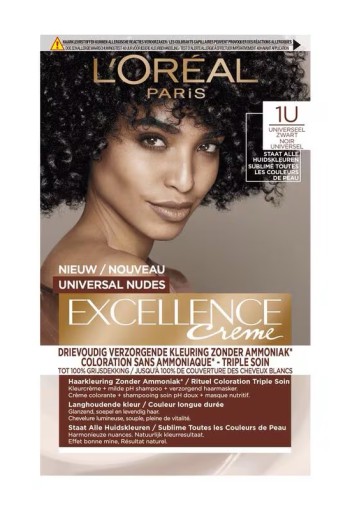 L'Oréal Paris Excellence Universal Nudes Permanente Haarverf 1U Zwart