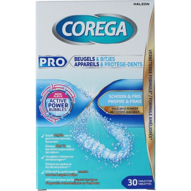 Corega Beugel & bitjes reinigingstabletten (30 Stuks)