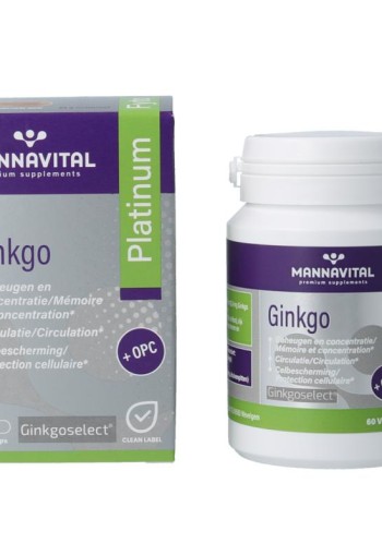 Mannavital Ginkgo platinum (60 Vegetarische capsules)