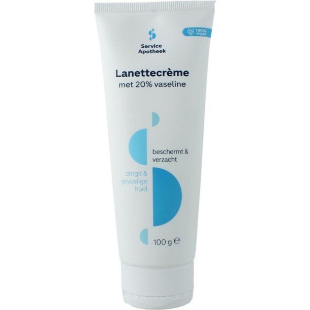 Service Apotheek Lanettecreme 20% vaseline tube (100 Gram)