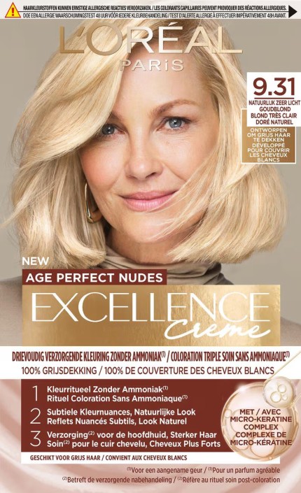  L'Oréal Paris Excellence Crème Age Perfect Nudes 9.31 Licht Goudblond