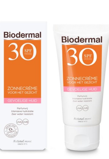 Biodermal Gevoelige Huid SPF30 Zonnecrème voor het Gezicht