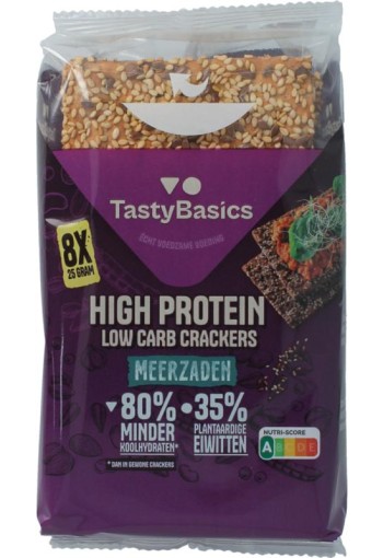 Tastybasics Less carb-high protein crackers meerzaden (200 Gram)
