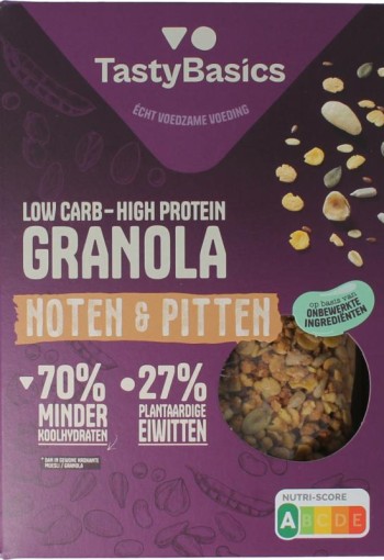 Tastybasics Less carb-high protein granola noten & pitten (350 Gram)
