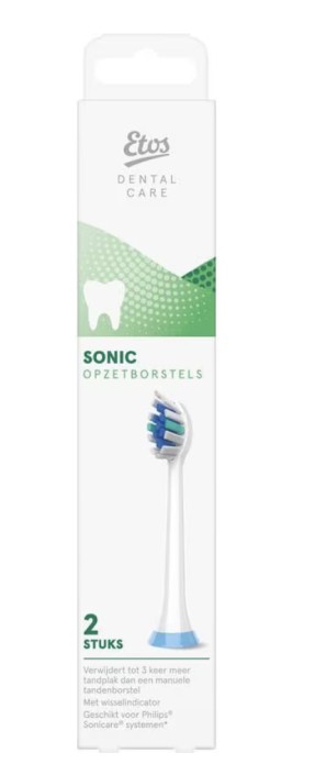 Etos Opzetborstels Sonic 2 pack