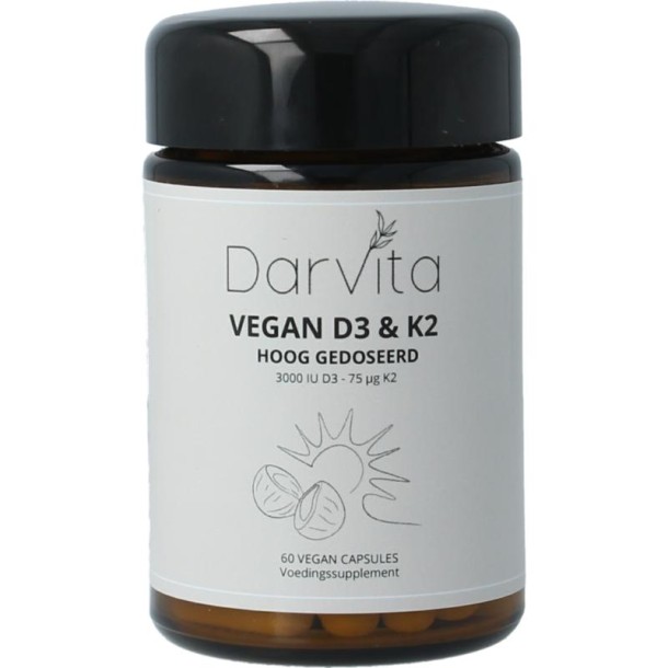 Darvita D3 K2 3000 IU mct poeder (60 Capsules)