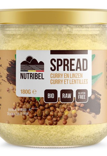 Nutribel Curry linzen spread glutenvrij bio (190 Milliliter)