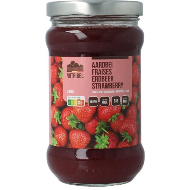 Nutribel Aardbeien confituur bio (340 Gram)