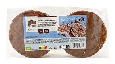 Nutribel Rijstwafels melkchocolade bio (100 Gram)