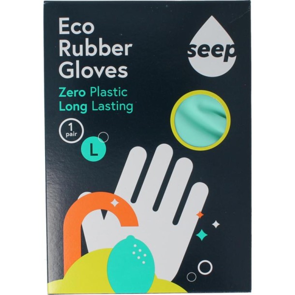 Seep Handschoen fairtrade rubber composteerbaar mt L (1 paar)