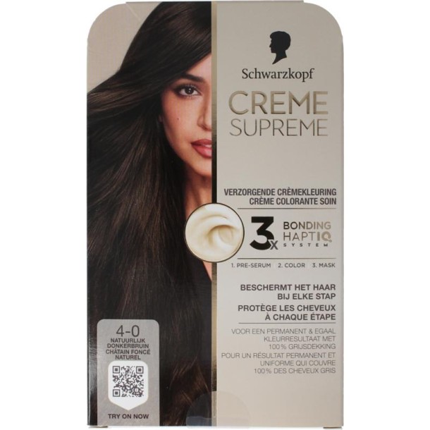 Schwarzkopf Creme supreme 4-0 donker bruin (1 Stuks)