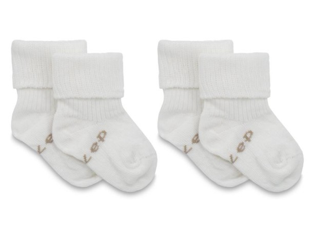 KipKep Blijf baby sokjes 6-12 mnd offwhite/wit (2 paar)