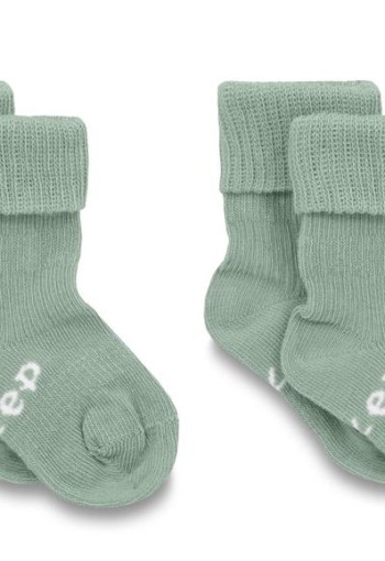 Kipkep Blijf baby sokjes 6-12 mnd pale green/groen (2 Paar)