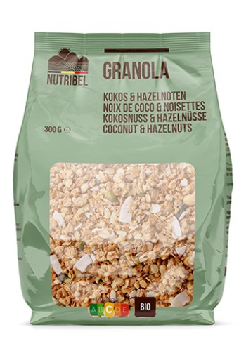 Nutribel Granola kokos hazelnoot bio (300 Gram)