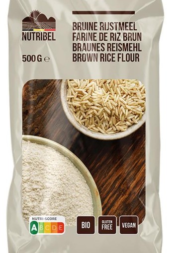 Nutribel Bruine rijstmeel glutenvrij bio (500 Gram)