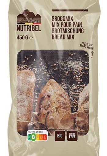 Nutribel Broodmix vezelrijk glutenvrij bio (450 Gram)