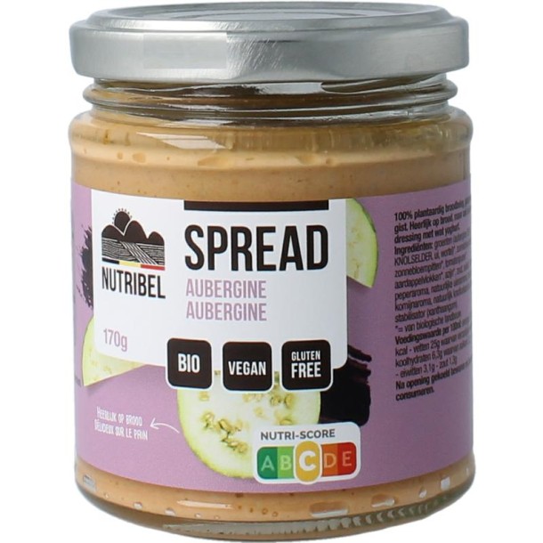 Nutribel Aubergine spread glutenvrij bio (180 Gram)