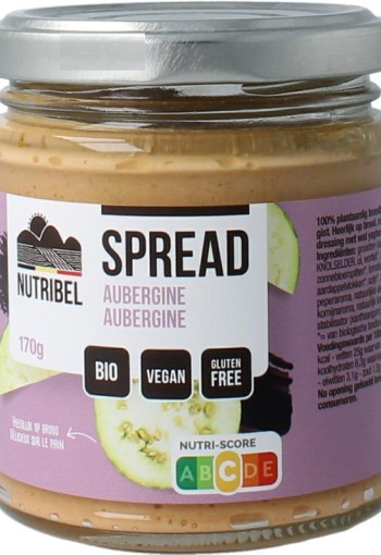Nutribel Aubergine spread glutenvrij bio (180 Gram)