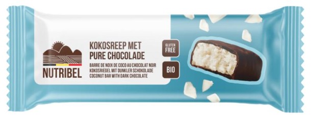 Nutribel Kokosreep met pure chocolade bio (40 Gram)