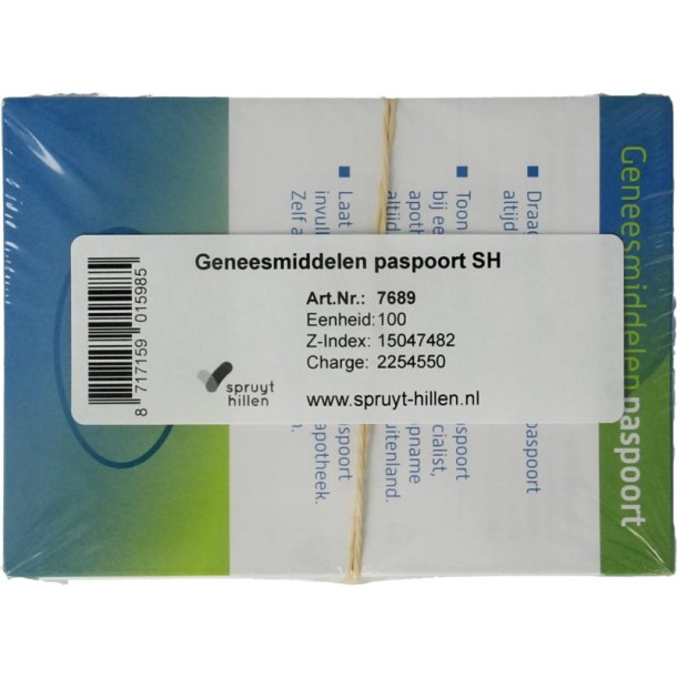 Spruyt Hillen Geneesmiddelen paspoort (100 Stuks)
