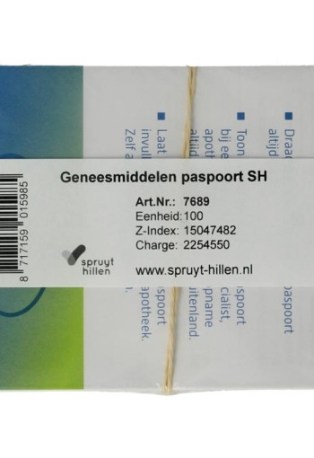 Spruyt Hillen Geneesmiddelen paspoort (100 Stuks)