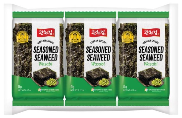 KC Nori Zeewier snack wasabi 3x5 gram (15 Gram)
