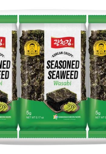 KC Nori Zeewier snack wasabi 3x5 gram (15 Gram)