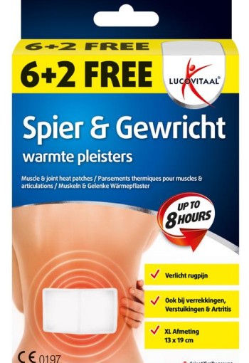 Lucovitaal Spier en gewricht warmte pleisters (8 Stuks)