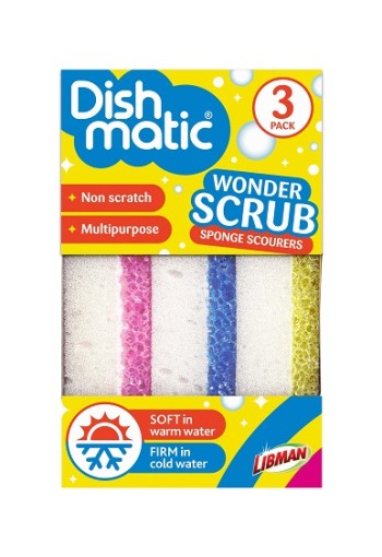 Dishmatic Wonder scrub schuursponzen krasvrij 3-pack (1 Stuks)