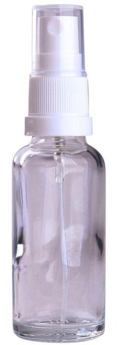 Helios Holland Glazen helder fles met witte verstuiver 30ml (5 Stuks)