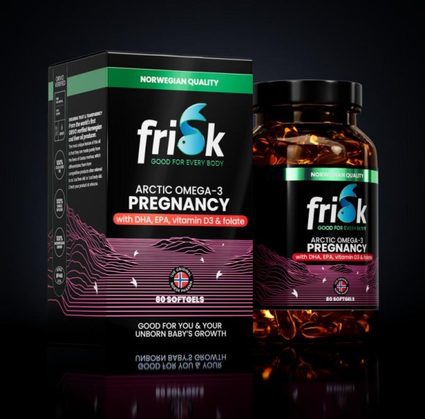 Frisk Omega 3 zwangerschap – DHA & folaat (80 Softgels)