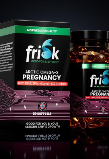 Frisk Omega 3 zwangerschap – DHA & folaat (80 Softgels)
