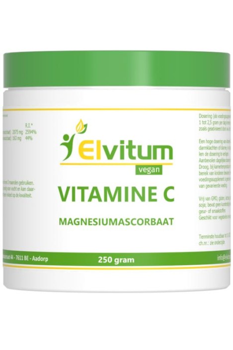 Elvitum Vitamine C poeder magnesiumsorbaat (250 Gram)
