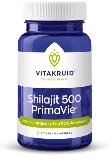 Vitakruid Shilajit 500mg PrimaVie 50% fulvinezuur (60 Vegetarische capsules)