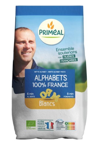 Primeal Alfabetpasta uit Frankrijk bio (500 Gram)