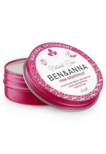 Ben & Anna Natural deodorant creme pink grapefruit blikje (45 Gram)
