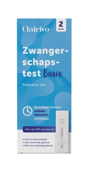 Clairivo Zwangerschapstest cassette (2 Stuks)