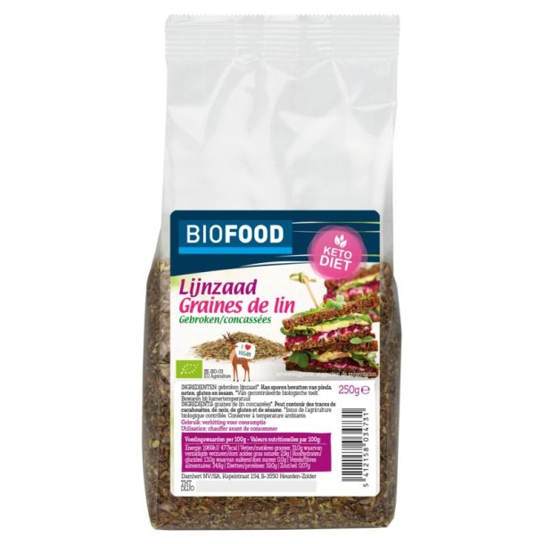 Biofood Lijnzaad gebroken bio (250 Gram)