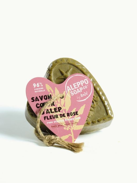 Aleppo Soap Co Savon d'Alep hart fleur de rose met touw (150 Gram)