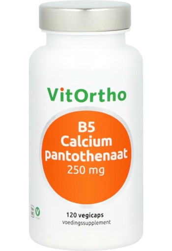 Vitortho B5 calcium pantothenaat 250mg (120 Vegetarische capsules)