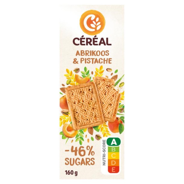 Cereal Koekjes abrikoos-pistache minder suikers (160 Gram)